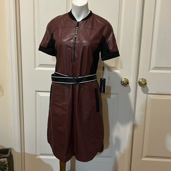 Marc Cain Sport Faux Leather Dress. NWT. Size N3/medium - Picture 1 of 12